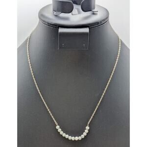 925 Sterling Silver Mother of Pearl Bead Chain 16"-19" Necklace